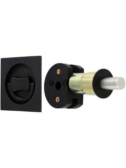Urban Trim Concealed Fixing Barn Door Lock in Graphite Black.